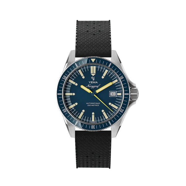 Orologio Yema Navigraf Heritage Blu Cinturino Caucciù