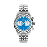 Yema Rallygraf Alpine Cup Series cronografo quadrante blu bi-compax bracciale acciaio Rally traforato YMHF1589ALP-GM