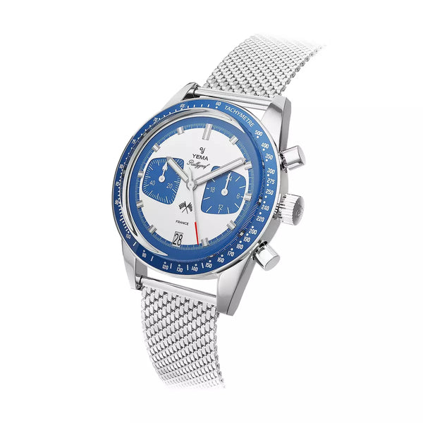 Yema Rallygraf Meca-Quartz Azzurro YMHF1580-GM bracciale maglia Milano