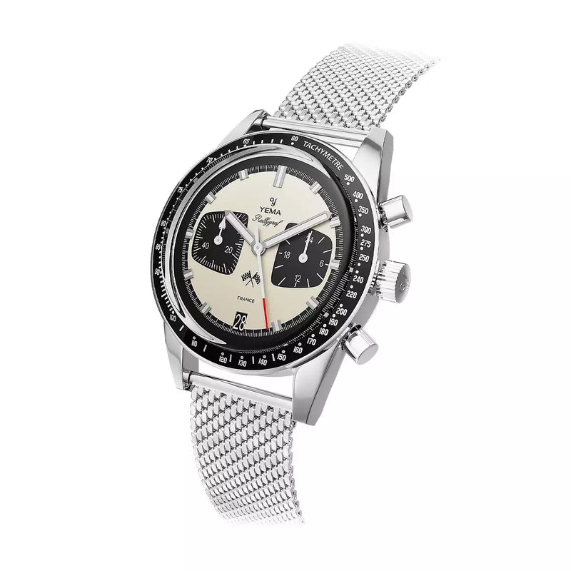 Yema Rallygraf Meca-Quartz Panda YMHF1580-BM bracciale maglia Milano