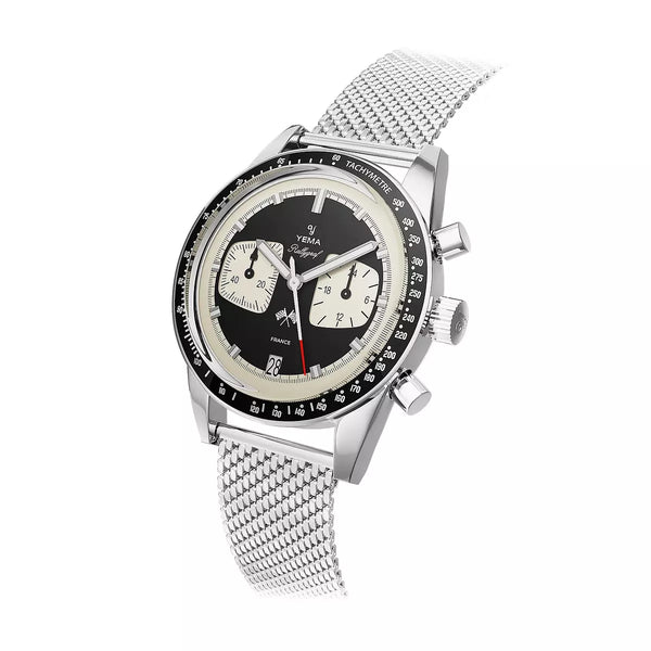 Yema Rallygraf Meca-Quartz Reverse Panda YMHF1580-AM bracciale maglia Milano