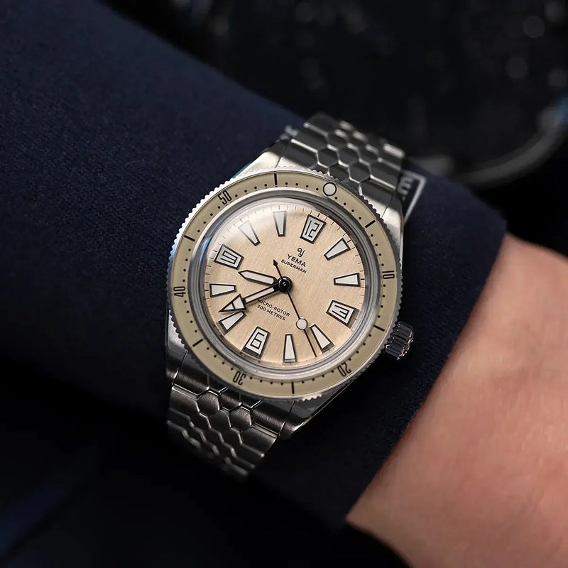 Yema Skin Diver CMM.20 Beige 12.25.20.33.SN.M3 indossato