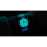 Yema Skin Diver Slim Full Lume CMM.20 al polso con luminescenza Super-LumiNova quadrante e indici al buio 12.26.20.67.SNL.U7