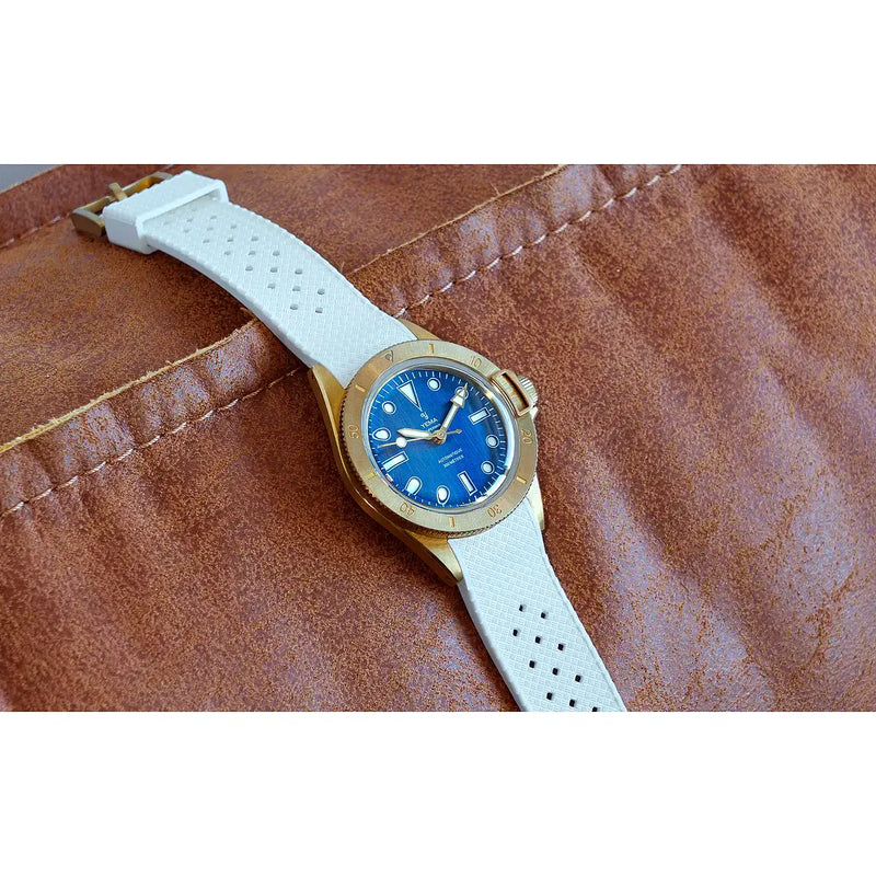 Yema Superman Bronze Blu CMM.10 Limited Edition cinturino gomma bianca