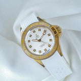 Yema Superman Bronze CMM.10 dettaglio quadrante bianco lancette freccia luminose corona a vite bronzo 17.26.10.37.ZN.U7