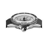 Yema Superman Titanium MoonTide CMM.12 vista laterale corona a vite con logo e cassa titanio spazzolato 12.26.11.66.TNL.U6