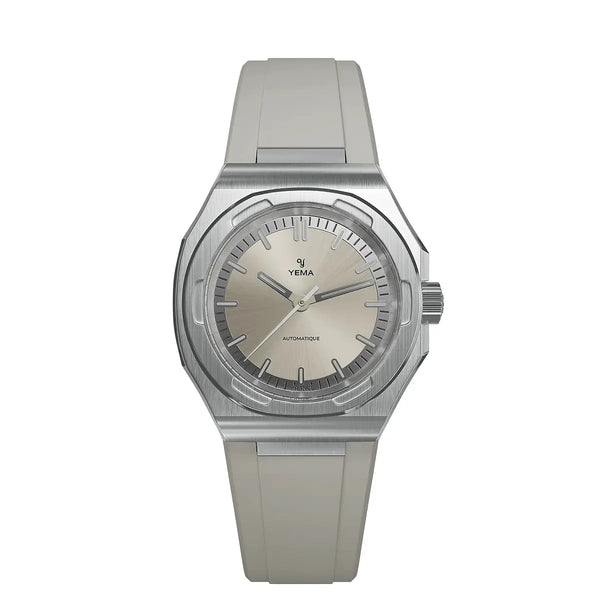 Orologio Yema Urban Traveller Argento Cinturino Gomma FKM