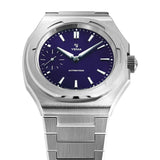Yema Wristmaster Slim Small Seconds CMM.29 dettaglio quadrante blu con indici applicati e piccoli secondi 76.26.29.05.SN.M