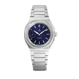Yema Wristmaster Slim Small Seconds CMM.29 orologio automatico quadrante blu bracciale acciaio integrato 76.26.29.05.SN.M