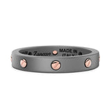 Zancan Anello Eternity Titanium Fede in titanio grigio con viti decorative in oro rosa 18kt Made in Italy ETA116