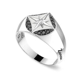 Zancan Anello Insignia 925 Chevalier vista laterale dettaglio incisione brand e punzone argento 925 ESA055