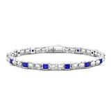 Zancan Bracciale Cosmopolitan uomo in argento 925 con pietre blu quadrate, maglia a catena geometrica ESB280