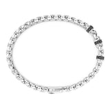 Zancan Bracciale Cosmopolitan argento dettaglio chiusura e inserti con pietre nere su maglia a catena ESB283