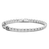 Zancan Bracciale Cosmopolitan uomo in argento con maglia a catena e dettagli in pietre nere ESB283