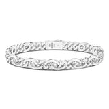 Zancan Bracciale Cosmopolitan uomo in argento con maglia intrecciata e pietre bianche, chiusura a scatto ESB286