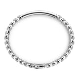 Zancan Bracciale Cosmopolitan argento vista posteriore dettaglio chiusura a pressione e catena tubolare quadrata EXB702-N