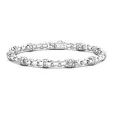 Zancan Bracciale Cosmopolitan uomo in argento con pietre naturali bianche, maglia a catena e chiusura a scatto ESB282