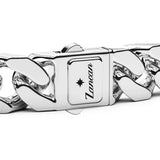 Zancan Bracciale Cosmopolitan Luxury dettaglio chiusura con logo inciso e maglie grumette in argento lucido ESB258