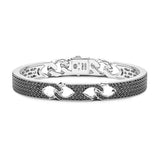 Zancan Bracciale Cosmopolitan Luxury schiava e grumette in argento 925 con pietre nere pavé, made in Italy ESB258