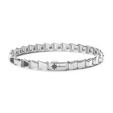 Zancan Bracciale Cosmopolitan Luxury Solo maglia in argento 925 con placca logo e rosa dei venti incisa ESB216