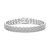 Zancan Bracciale Cosmopolitan Luxury Solo maglia in argento 925 con pietre naturali, motivo chevron ESB217