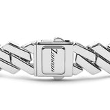 Zancan Bracciale Cosmopolitan Luxury dettaglio chiusura con logo inciso e maglie intrecciate in argento 925 ESB219