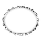 Zancan Bracciale Cosmopolitan Luxury Solo maglia argento 925 vista dall'alto con dettaglio chiusura e maglie intrecciate ESB222