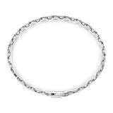 Zancan Bracciale Cosmopolitan Luxury Solo maglia argento 925 vista dall'alto, maglie rettangolari lucide ESB225