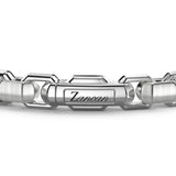 Zancan Bracciale Cosmopolitan Luxury dettaglio chiusura con logo Zancan inciso su argento 925 satinato ESB230