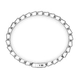 Zancan Bracciale Cosmopolitan Luxury Solo maglia argento vista dall'alto, struttura maglie geometriche e chiusura ESB262