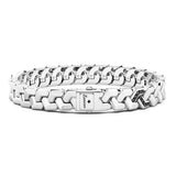 Zancan Bracciale Cosmopolitan Luxury Solo maglia in argento 925 con maglie geometriche a chevron e chiusura logo ESB262