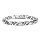 Zancan Bracciale Cosmopolitan Luxury Solo maglia in argento 925 con spinelli neri, maglia grumetta intrecciata ESB221