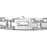 Zancan Bracciale Cosmopolitan Luxury dettaglio chiusura con logo Zancan inciso su argento 925 lucido ESB224