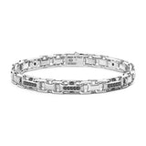 Zancan Bracciale Cosmopolitan Luxury Solo maglia in argento 925 con spinelli neri, maglie geometriche Made in Italy ESB224