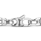 Zancan Bracciale Cosmopolitan Luxury dettaglio chiusura con logo Zancan inciso su maglia in argento lucido ESB227