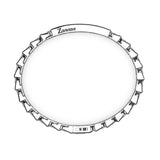 Zancan Bracciale Cosmopolitan Luxury Targa argento 925 vista dall'alto con logo inciso e maglie a catena ESB263