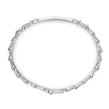 Zancan Bracciale Cosmopolitan Luxury Targa vista posteriore catena in argento 925 con maglie geometriche lucide ESB213