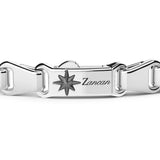 Zancan Bracciale Cosmopolitan Luxury Targa dettaglio chiusura con rosa dei venti incisa e logo Zancan in argento 925 ESB213