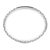 Zancan Bracciale Cosmopolitan Luxury Targa vista posteriore, dettaglio maglia catena argento e chiusura a scatto ESB223