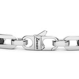 Zancan Bracciale Cosmopolitan Luxury Targa dettaglio chiusura con logo Zancan inciso e spinelli neri ESB226