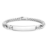Zancan Bracciale Cosmopolitan Targa uomo in argento con piastrina centrale e maglia groumette lucida ESB285