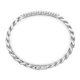 Zancan Bracciale Cosmopolitan Targa in argento vista posteriore dettaglio chiusura e maglia groumette lucida ESB288