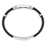 Zancan Bracciale Cosmopolitan Targa vista posteriore dettaglio chiusura in acciaio e silicone nero EXB641