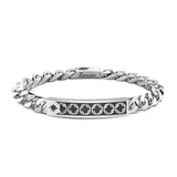 Zancan Bracciale Cosmopolitan Targa uomo in argento con placca decorata motivo corda intrecciata e stella EXB650