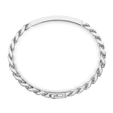 Zancan Bracciale Cosmopolitan Targa argento vista posteriore dettaglio catena grumetta e chiusura a scatto EXB651