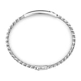 Zancan Bracciale Cosmopolitan Targa argento vista posteriore dettaglio chiusura e catena grumetta rodiata EXB655