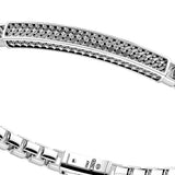 Zancan Bracciale Cosmopolitan Targa dettaglio lavorazione ad intreccio sulla targa e chiusura a pressione in argento EXB822