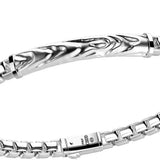 Zancan Bracciale Cosmopolitan Targa dettaglio targa argento superficie irregolare e chiusura a pressione EXB823