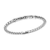 Zancan Bracciale Cosmopolitan Targa uomo in argento 925 catena veneziana con inserto centrale astratto EXB823