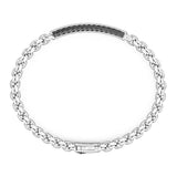 Zancan Bracciale Cosmopolitan Targa vista posteriore dettaglio placca decorata e chiusura in argento EXB701